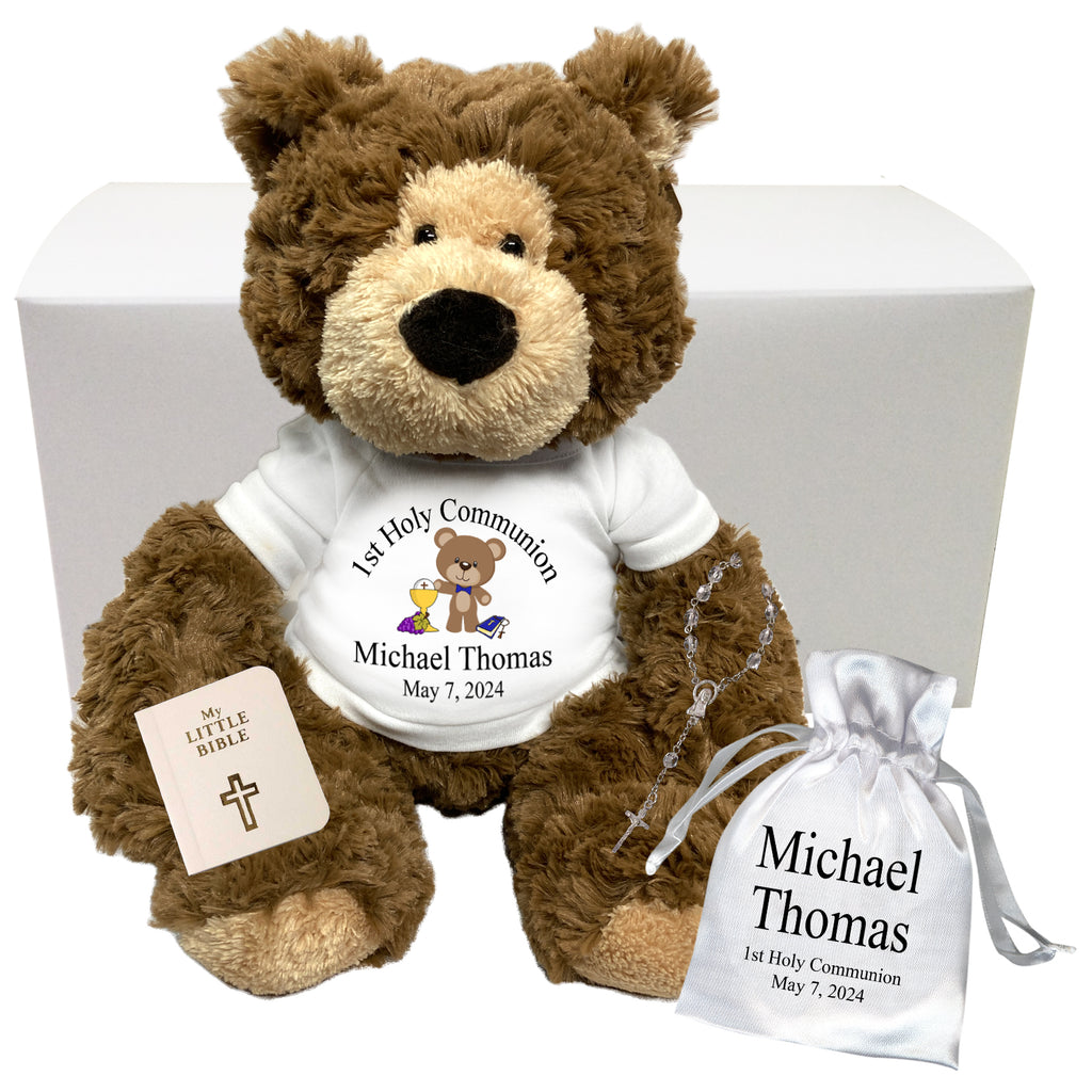 Personalized 1st Communion Teddy Bear T Set 13 Bonny Bear Say