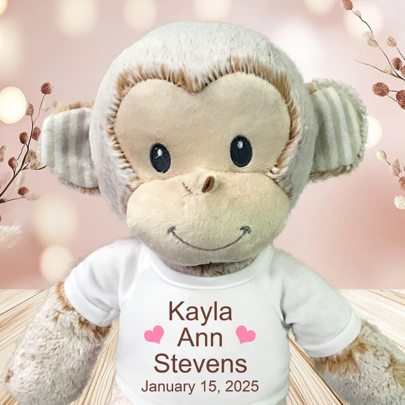 Personalized teddy bears and stuffed animals for new baby