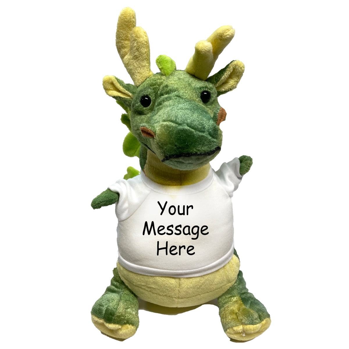 Personalized Stuffed Dragon - 11 inch Small Plush Green Dragon