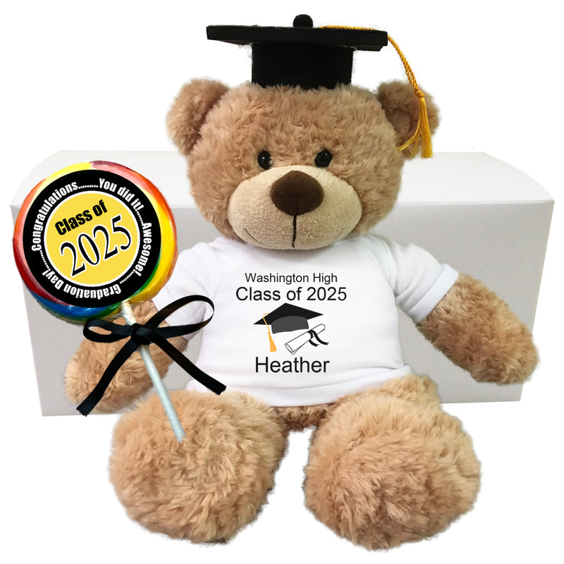 Personalized Graduation Teddy Bear Gift Set - 13"&nbsp;Bonny Bear - Class of 2025