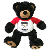 Lacrosse Teddy Bear - Personalized 13" Black Vera Bear