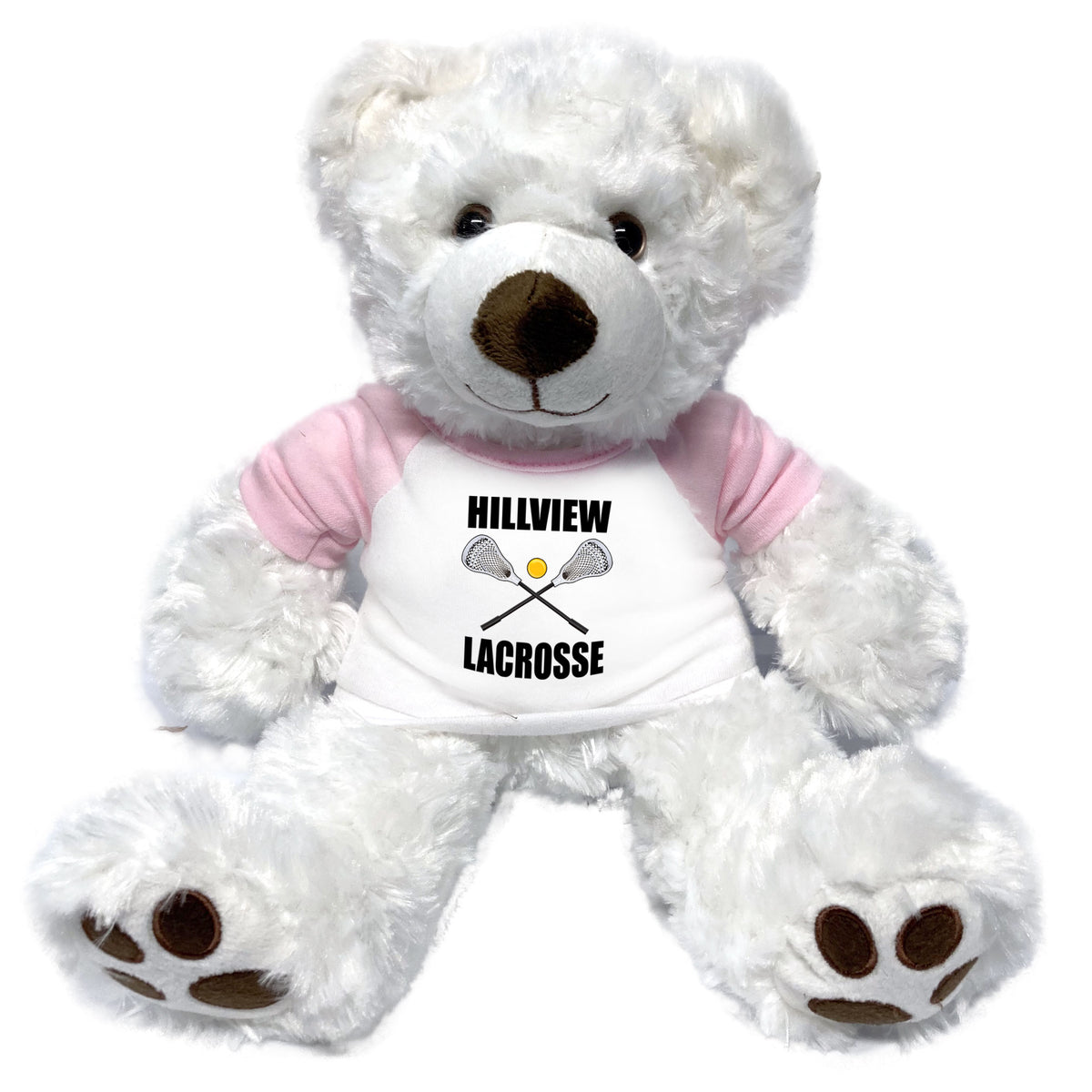 Lacrosse Teddy Bear - Personalized 13" Pearly White Vera Bear