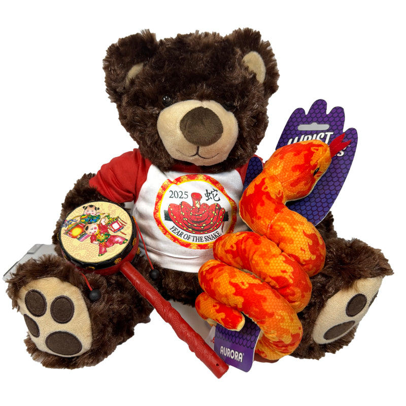 Chinese New Year Personalized Teddy Bear Gift Set - Year of the Snake Zodiac sign 2025