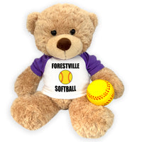 Softball Teddy Bear - Personalized 13" Bonny Bear