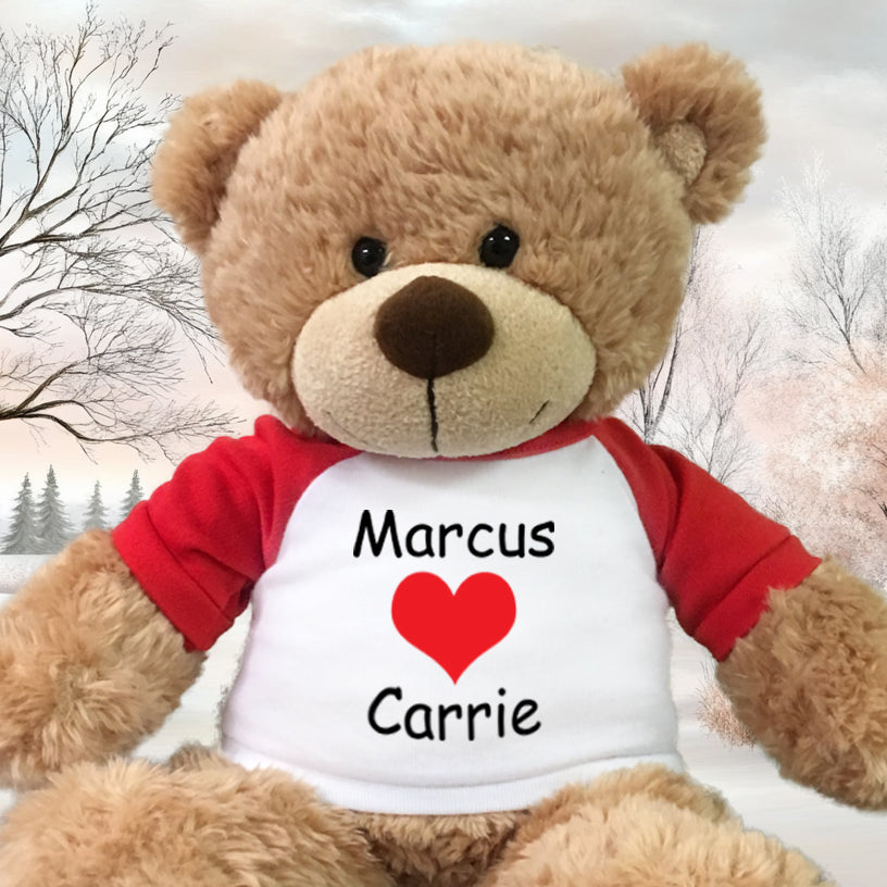 Personalized Valentine and Love teddy bears and plush stuffed animals make great Valentines gifts